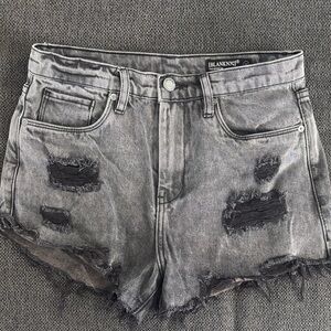Blank NYC Women's Ripped Black Jean Shorts (Stylish, Trendy)